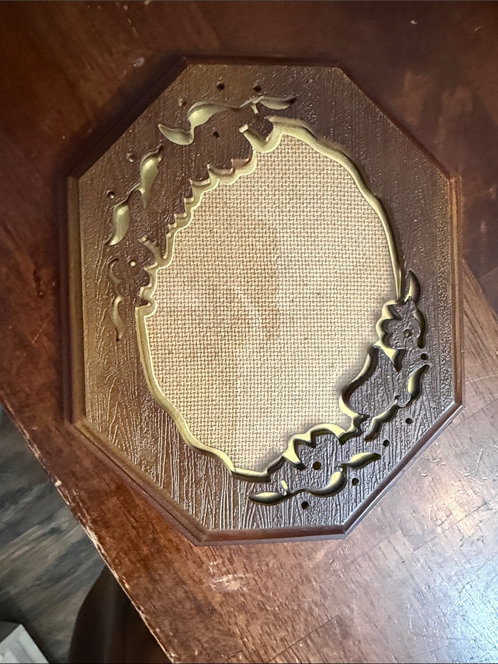 Vintage wooden picture frame with cut out detail